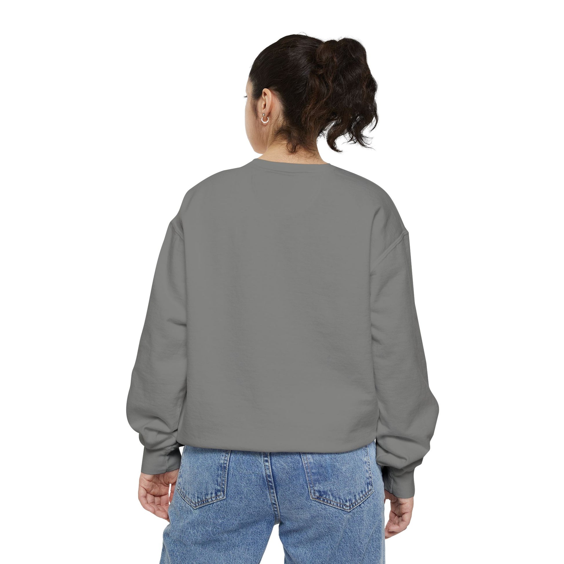 Patriotic Unisex Garment-Dyed Sweatshirt with Vintage American Flag, Cozy Fall Outfit, Statement Sweater, Gift for Veterans, Casual Fashion - TRV