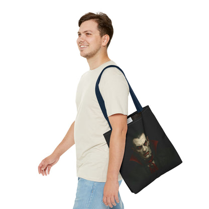 Vampire Haunted Tote Bag, Spooky Shopping Bag, Halloween Accessory, Gothic Style Handbag, Perfect for Halloween Parties, Unisex Tote - TRV