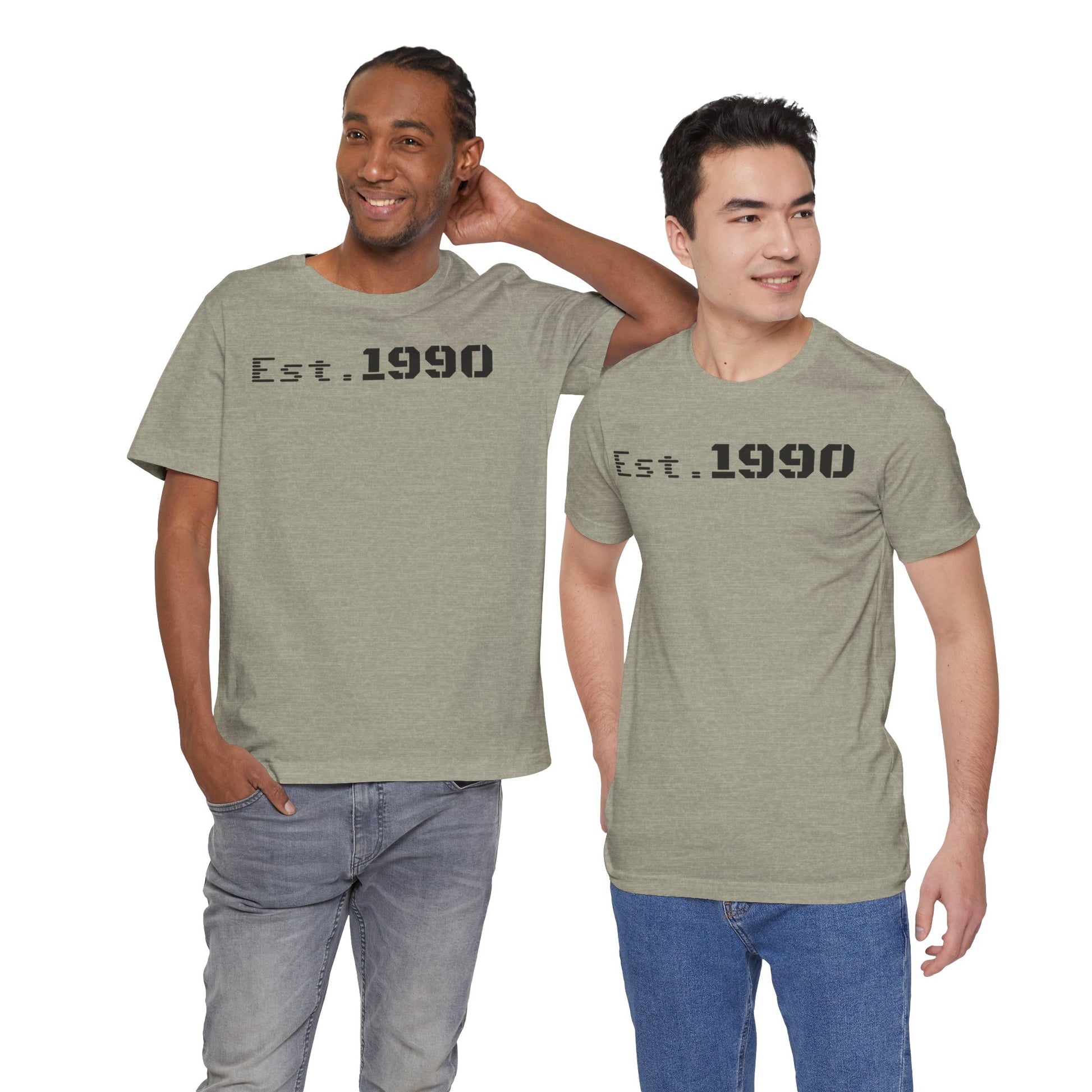 Unisex Est. 1990 Nostalgic Jersey Tee - Perfect Gift, Vintage Style, Retro Fashion, Birthday Celebration, Casual Wear - TRV