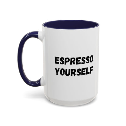 Espresso Yourself Coffee Mug - Fun Black Accented Mug for Coffee Lovers, Great Gift for Birthdays, Christmas, and Housewarming
