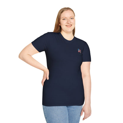 Patriotic Unisex Softstyle T-Shirt, American Flag Tee, USA Pride Shirt, Perfect for Independence Day, Casual Wear - TRV
