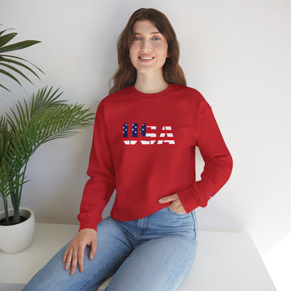 USA Flag Unisex Crewneck Sweatshirt, Cozy Apparel, Casual Wear, Independence Day Gift, Americana Style
