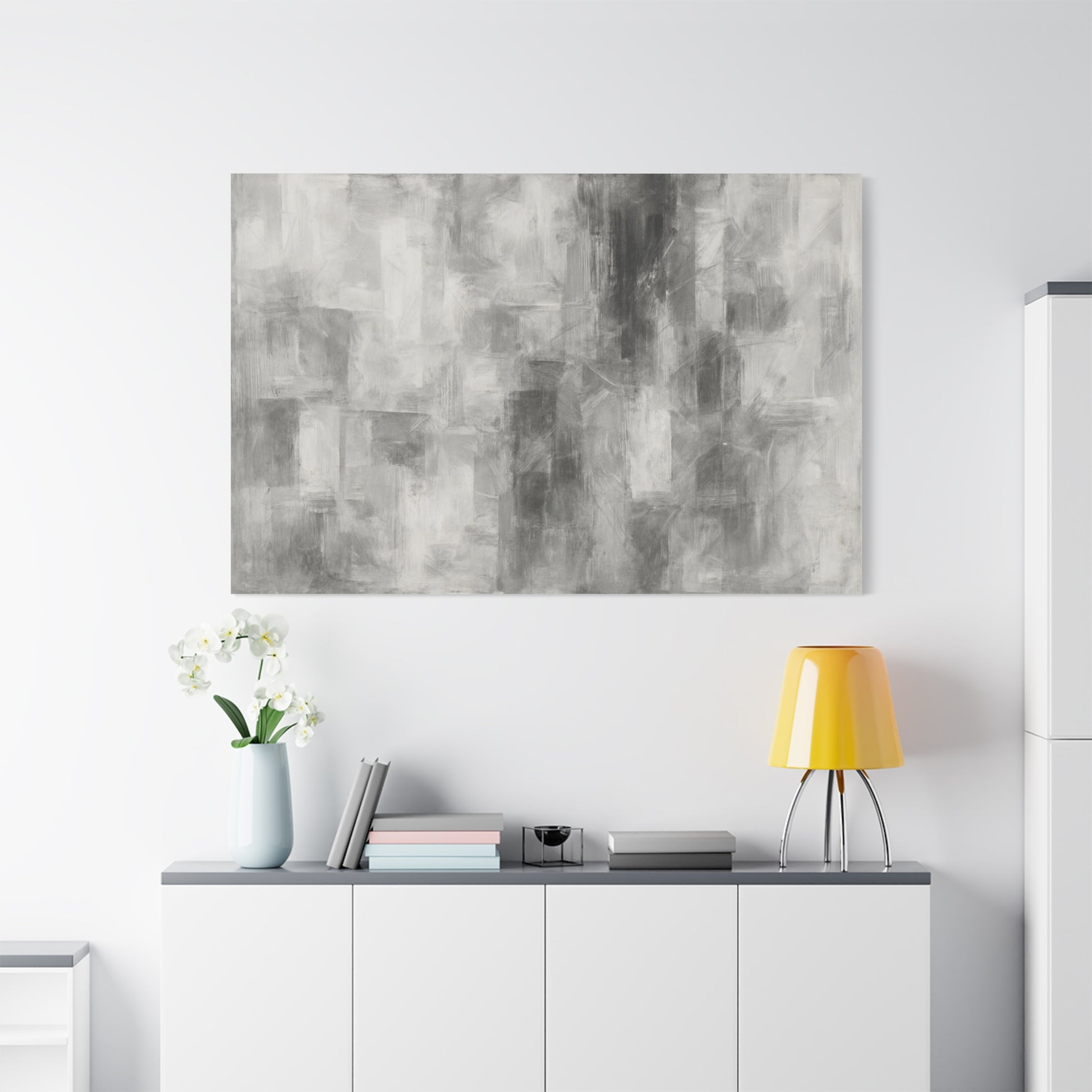 Abstract Grey Canvas Wall Art, Modern Home Decor, Minimalist Artwork, Living Room Accent, Contemporary Art Piece - TRV