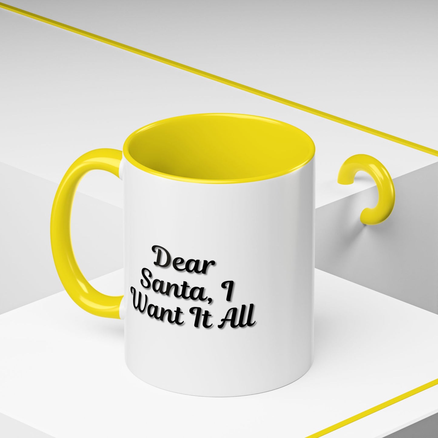 Dear Santa Accent Coffee Mug - Fun Holiday Mug for Christmas Enthusiasts