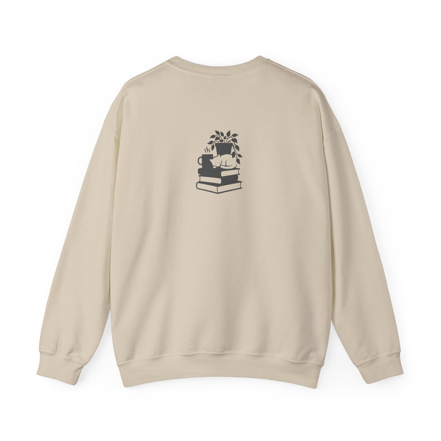Stack of Books with Mug and Plant Sweatshirt | Cozy Reading Crewneck