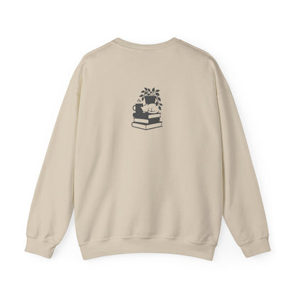 Stack of Books with Mug and Plant Sweatshirt | Cozy Reading Crewneck