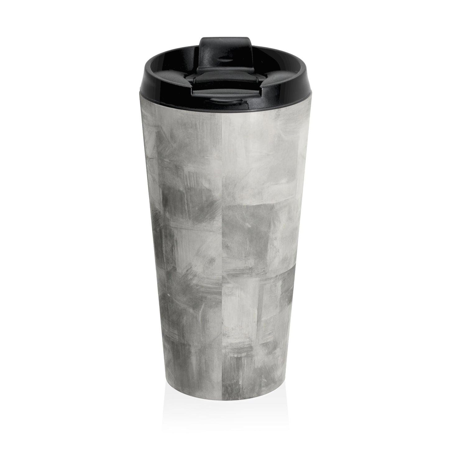 Monogram Initials Gray Marble Travel Mug | Personalized Stainless Steel Tumbler - TRV