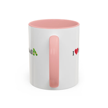 I Love Football Accent Coffee Mug, Perfect Gift for Sports Lovers, Football Enthusiasts, Unique Mug for Game Days, Home or Office Decor - TRV