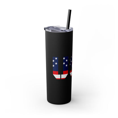 Skinny Tumbler — USA Flag 20oz Straw Tumbler (Patriotic Travel Cup)