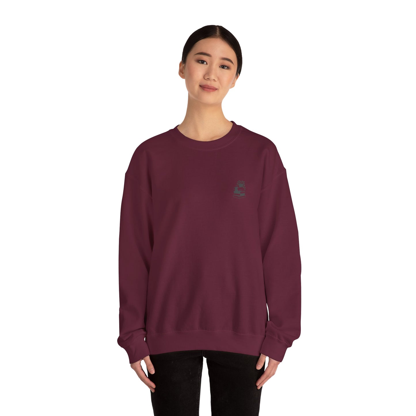 Stack of Books with Mug and Plant Sweatshirt | Cozy Reading Crewneck