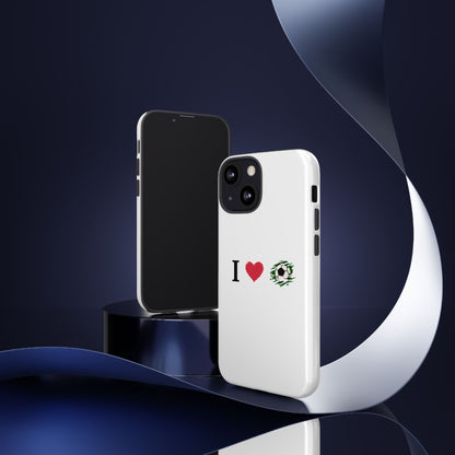 Soccer Phone Case, I Love Soccer, Tough Case Cover, Sporty Phone Accessories, Gift for Soccer Lovers, Unique Soccer Design - TRV