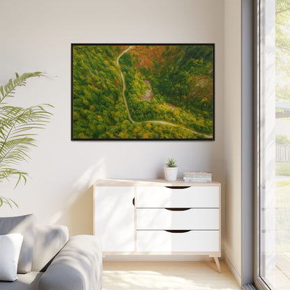 Framed Nature Canvas Art Print, Vibrant Forest Wall Decor, Abstract Landscape Artwork, Home Decoration, Gift for Nature Lovers - TRV