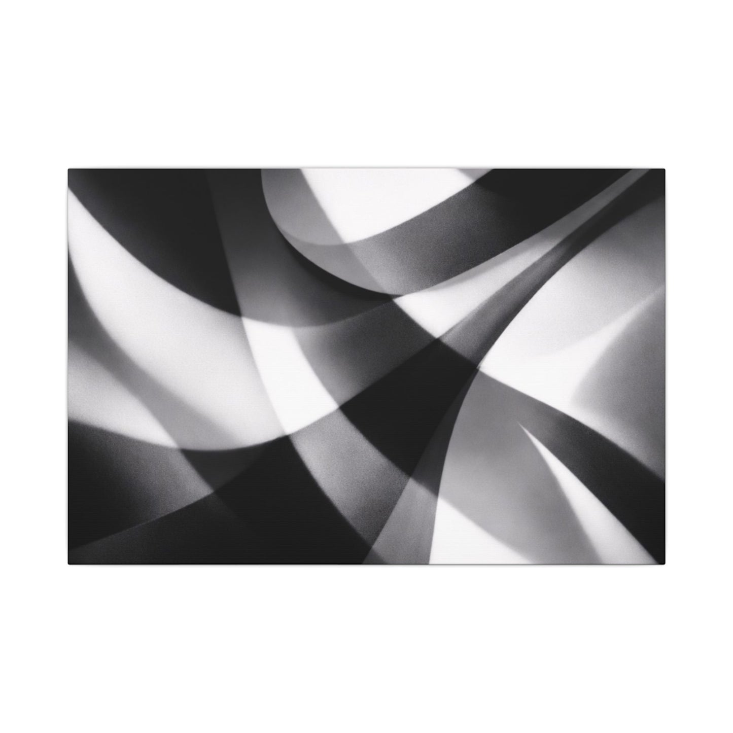 Abstract Black and White Swirl Matte Canvas