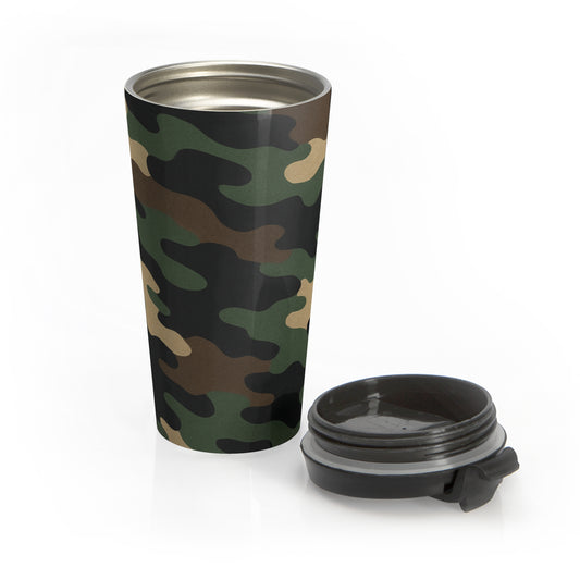 Military Camo Travel Mug, Coffee Tumbler, Outdoor Adventure Cup, Perfect for Camping, Hiking Gifts, Personalized Drinkware