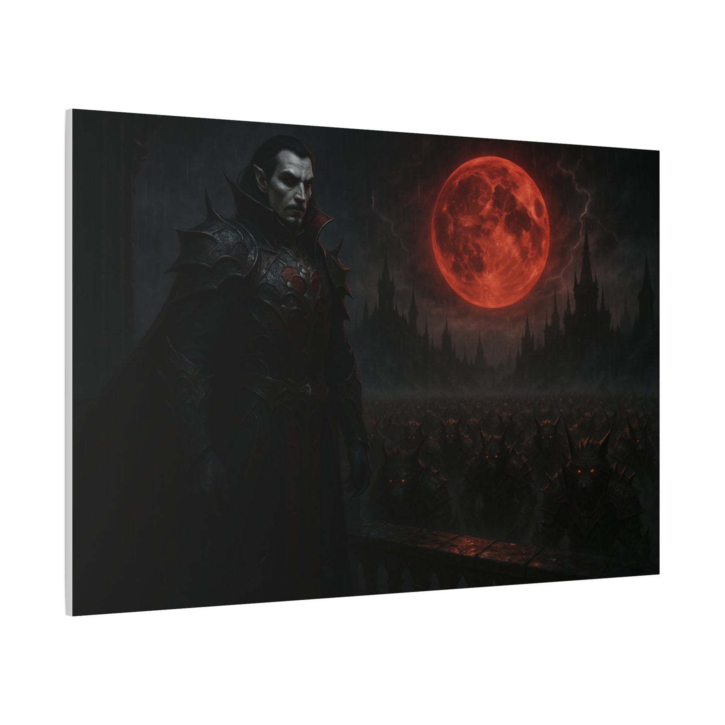 Dracula Canvas Art: Gothic Vampire with Blood Moon, Fantasy Wall Decor, Dark Aesthetic Print, Horror Art, Halloween, Gothic Home Decor - TRV