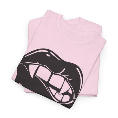 Edgy Graphic Tee - Dripping Lips Design - Unisex Heavy Cotton Tee