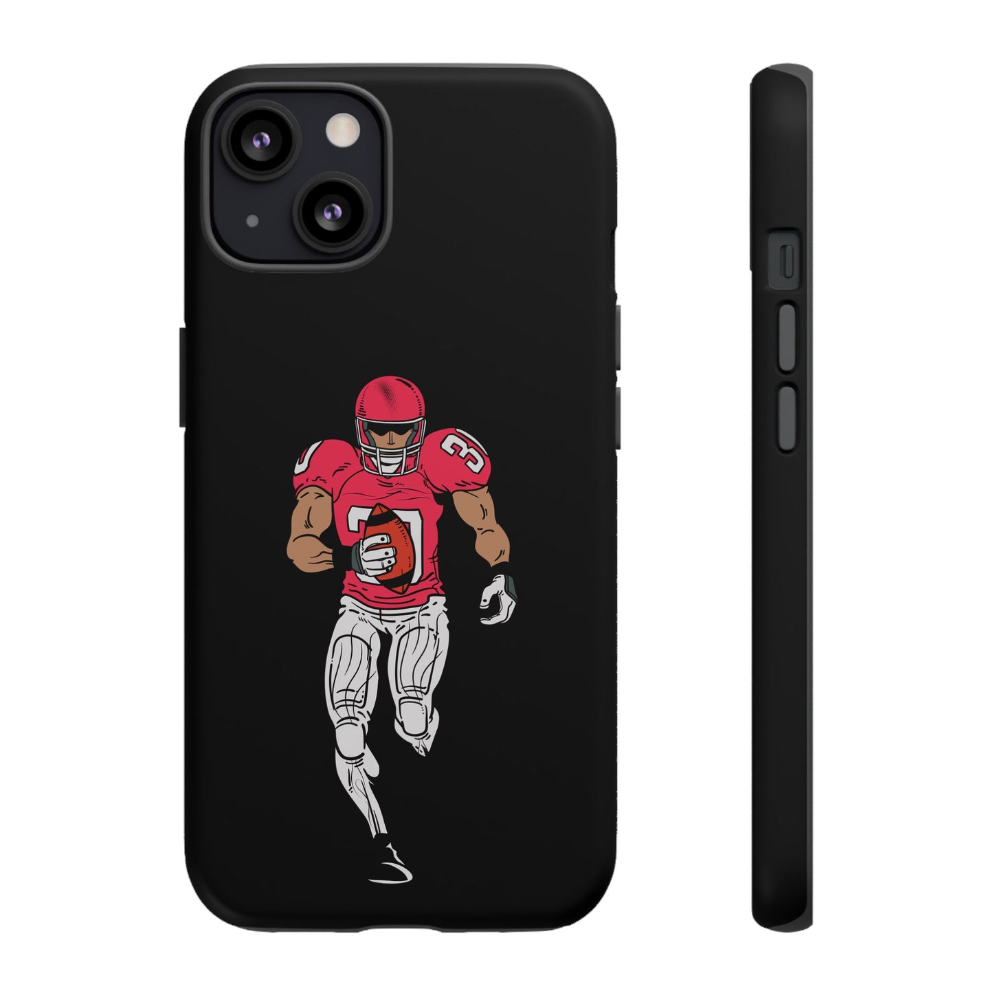Football Player Tough Phone Case – Protective Black Sports iPhone Case