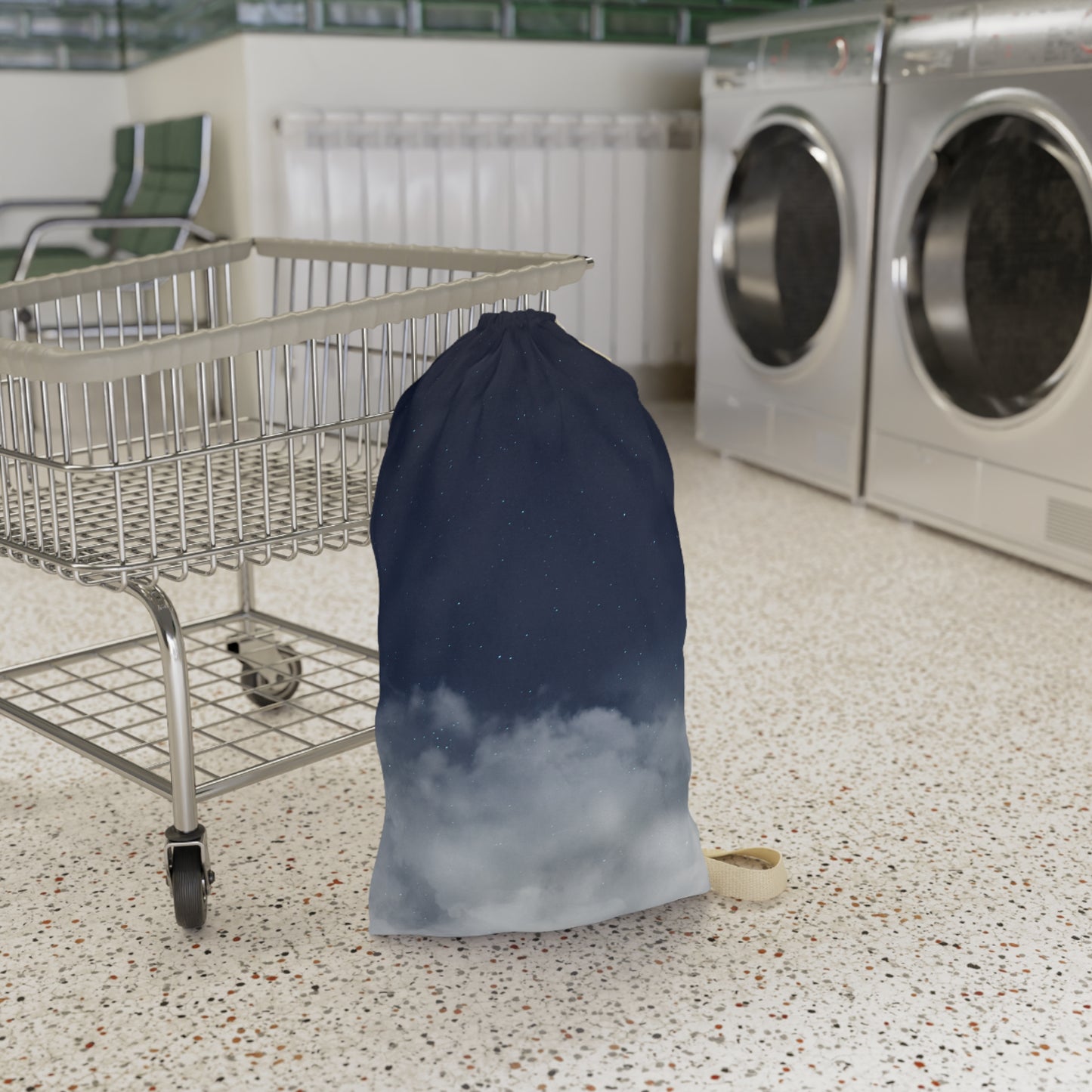 Night Sky Clouds Laundry Bag | Drawstring Canvas Tote - TRV
