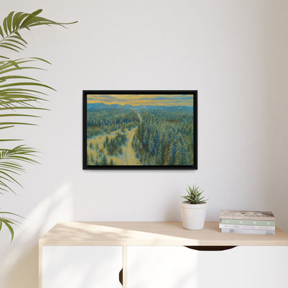 Framed Matte Canvas Art Print, Tranquil Forest Landscape, Home Decor for Nature Lovers, Wall Art for Living Room, Gift for Art Enthusiasts - TRV