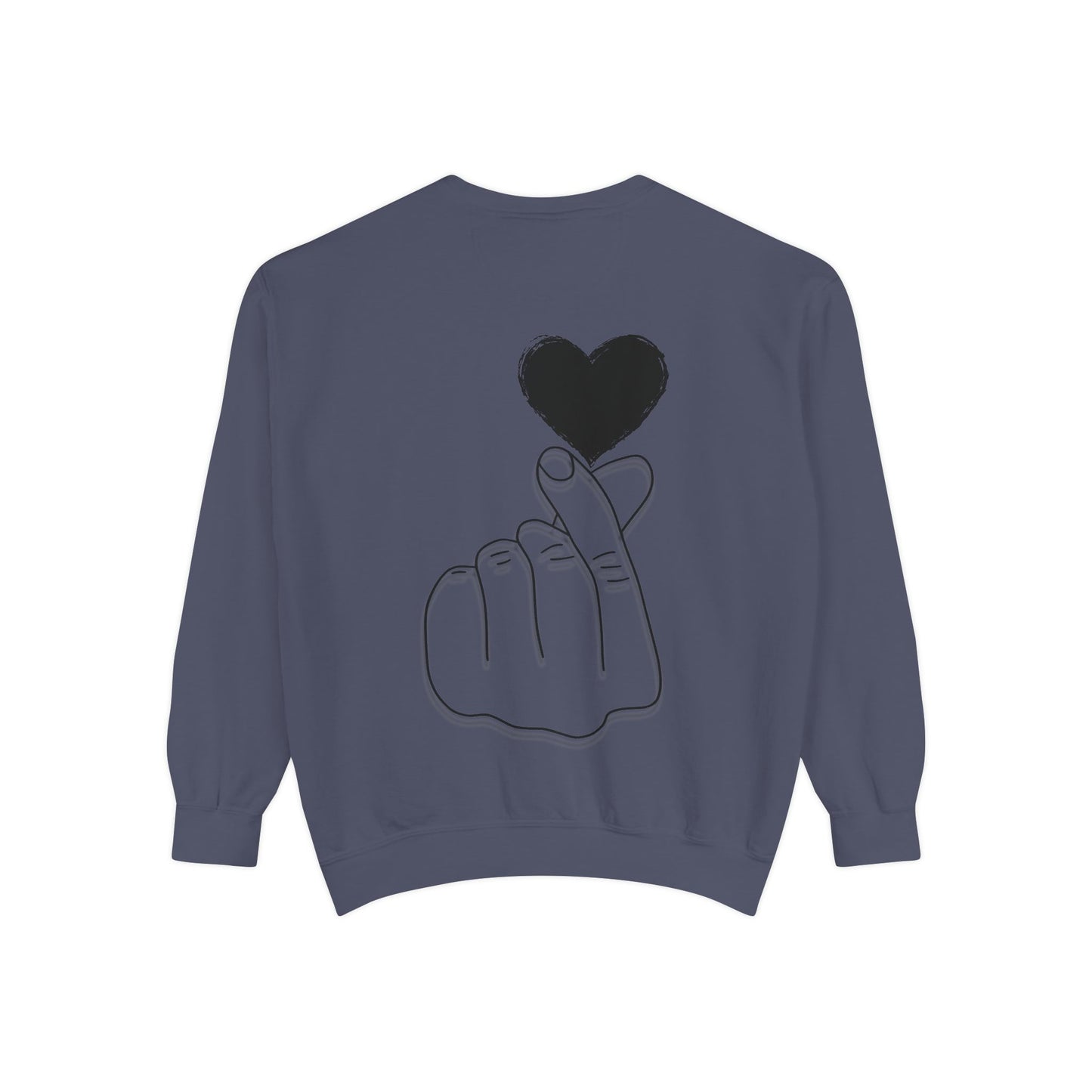 Unisex Garment-Dyed Sweatshirt with Heart Design - Cozy & Stylish