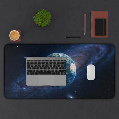 Earth in Galaxy Desk Mat | Space Planet Mousepad - TRV