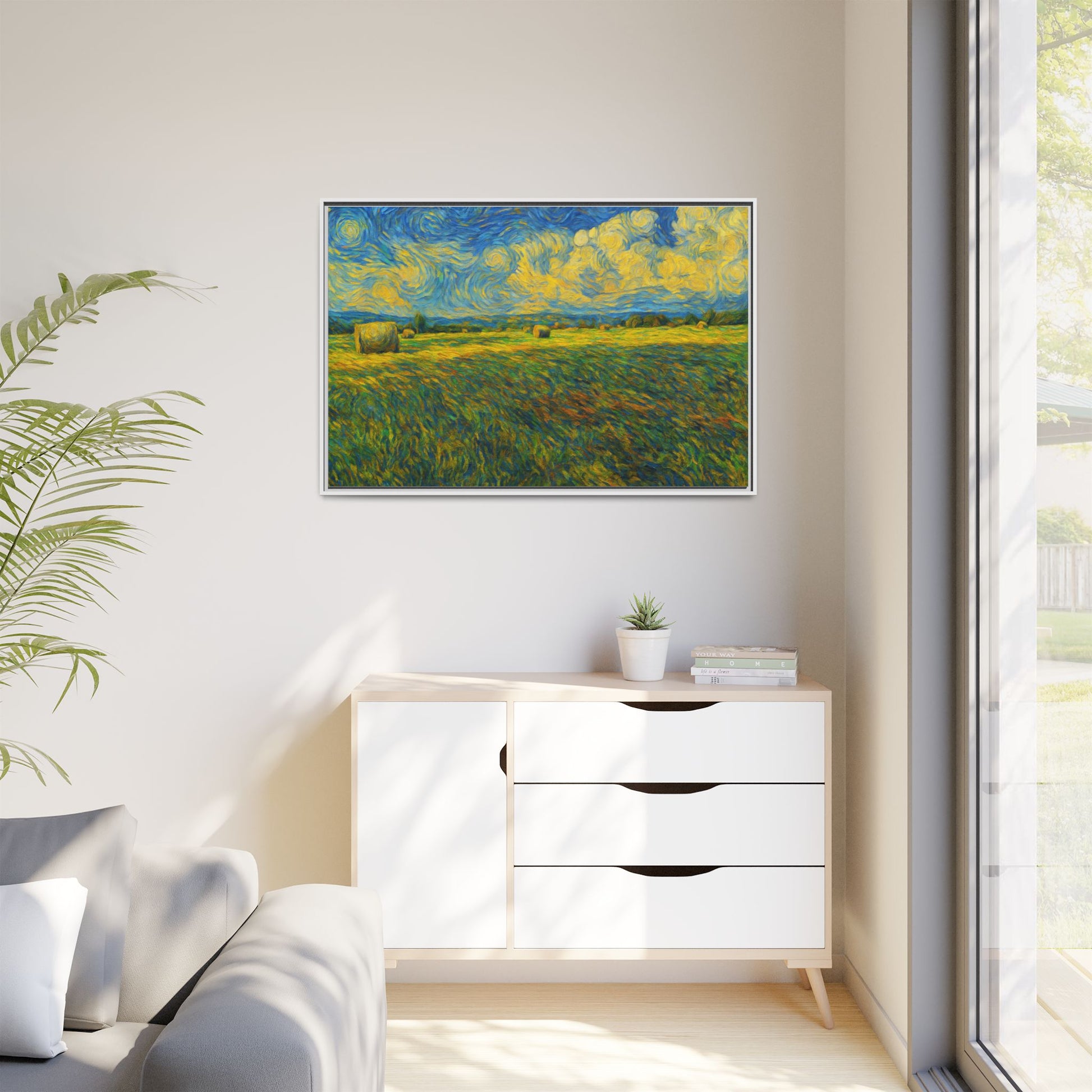 Landscape Matte Canvas, Framed (Multi-color) - TRV