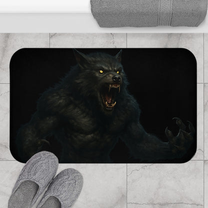 Fierce Werewolf Bath Mat - Perfect for Halloween Decor, Scary Bathroom Accents, Werewolf Theme, Home Decor, Gift for Horror Fans - TRV