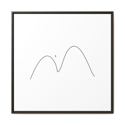 Minimal Line Mountains Matte Canvas Framed