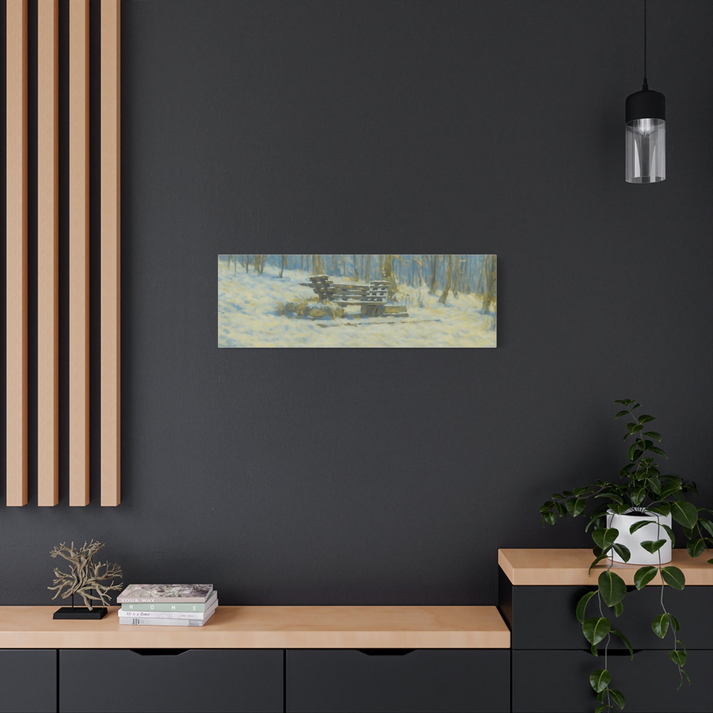 Winter Serenity Canvas Wall Art, Cozy Living Room Decor, Nature Landscape Print, Gift for Art Lovers, Home Decor, Seasonal Artwork - TRV
