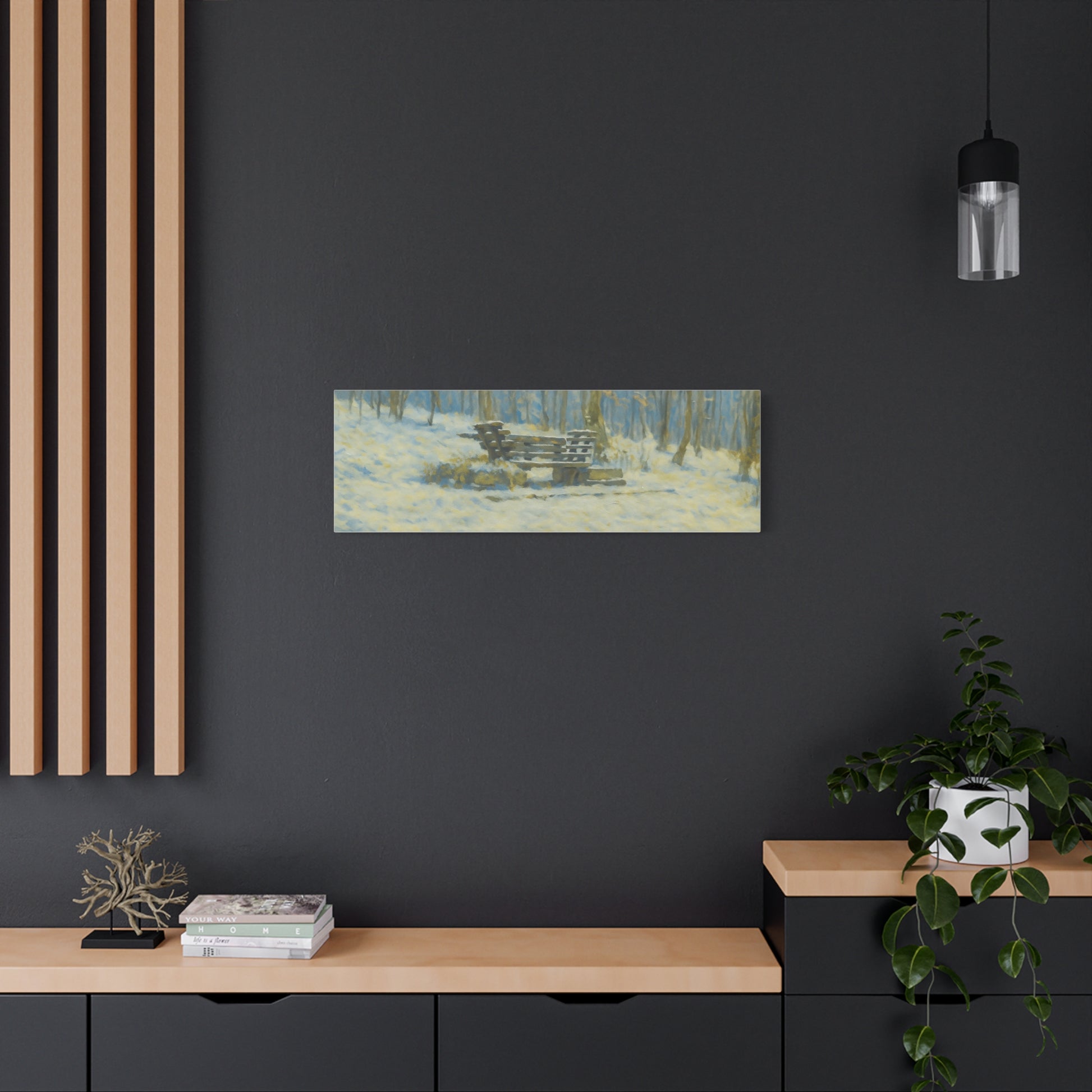 Winter Serenity Canvas Wall Art, Cozy Living Room Decor, Nature Landscape Print, Gift for Art Lovers, Home Decor, Seasonal Artwork - TRV