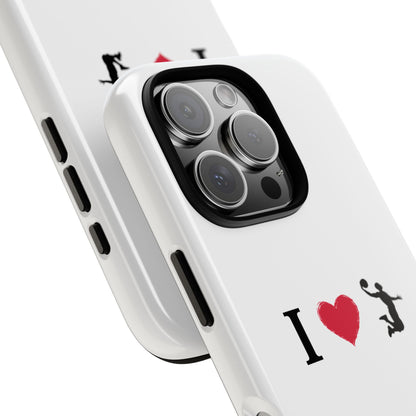 I Love Basketball Phone Case, Sporty Cell Cover, Basketball Gift for Players, Tough Cases, Love for Sports Accessories - TRV