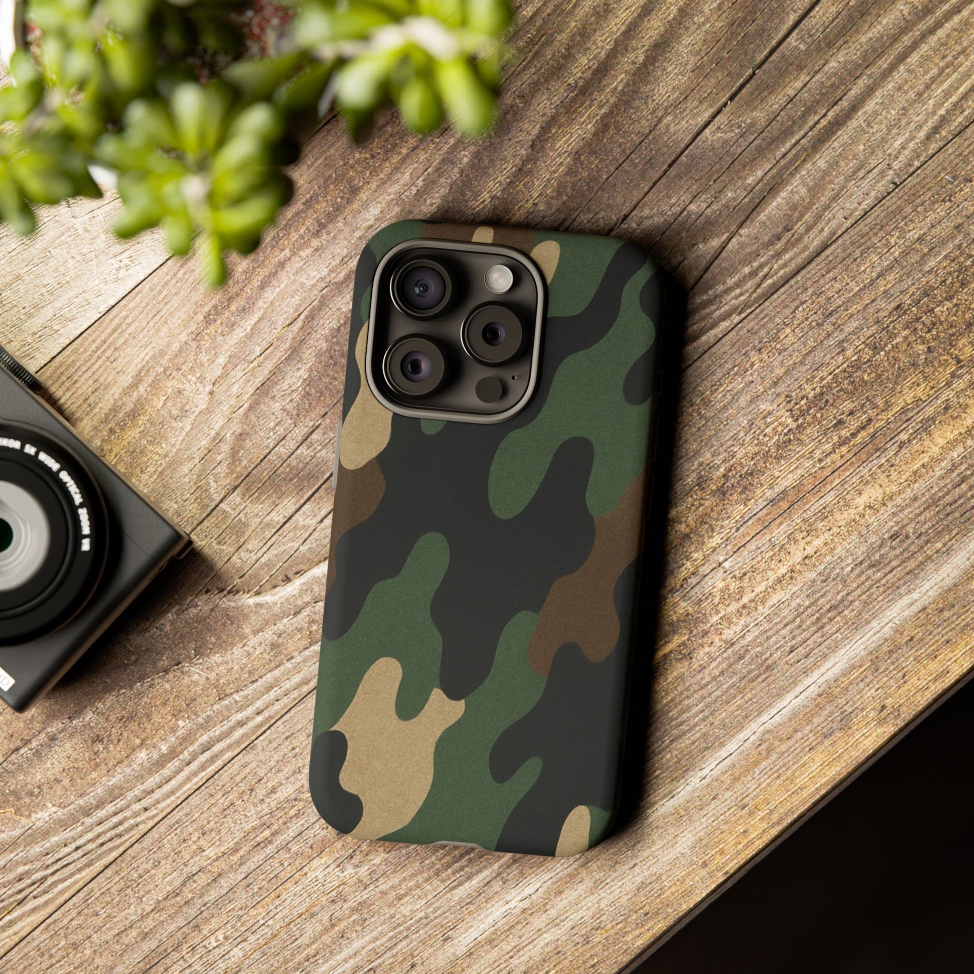 Camouflage Phone Case, Tough Phone Cover, Military Style Accessory, Protective Case for Men, Gifts for Soldiers - TRV