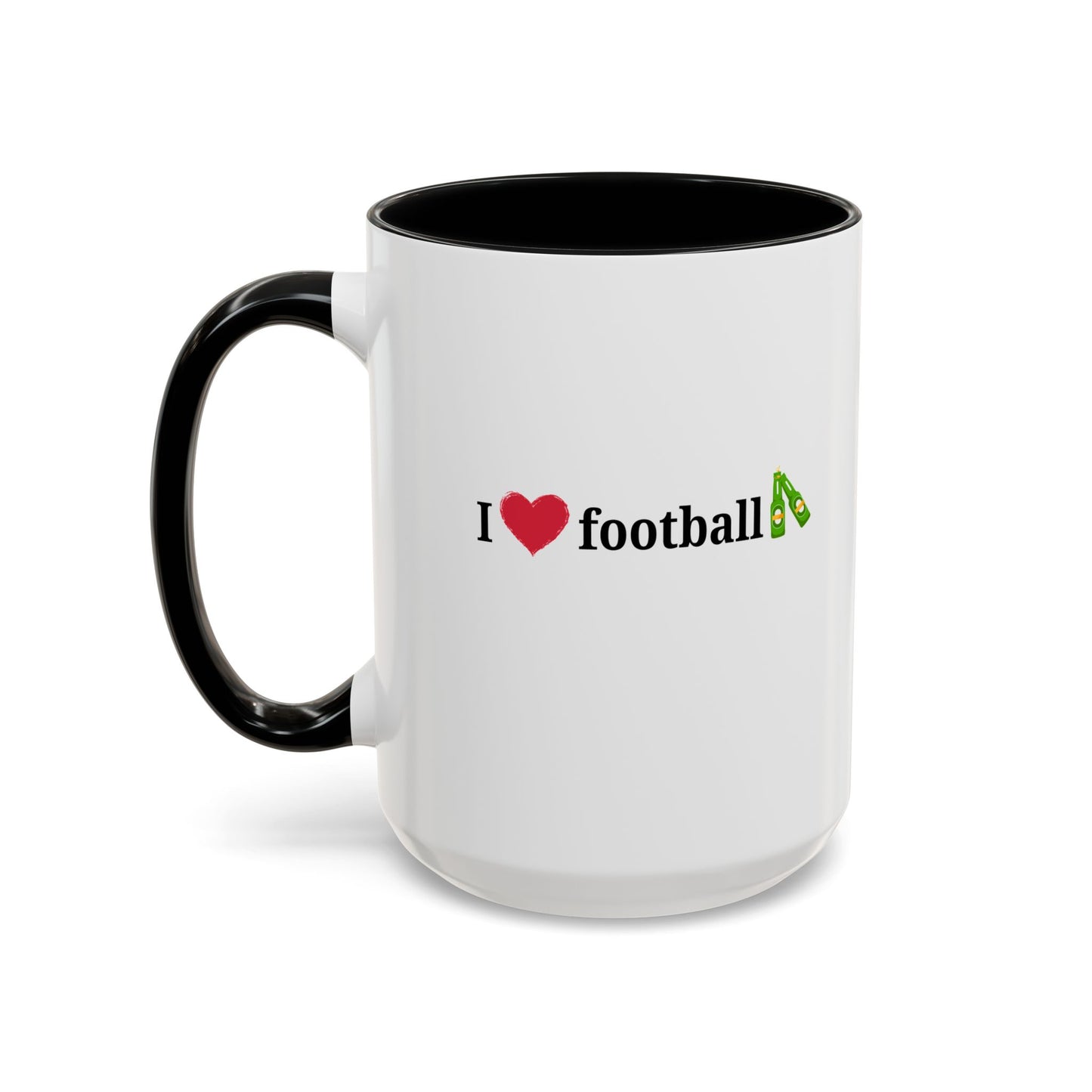 I Love Football Accent Coffee Mug, Perfect Gift for Sports Lovers, Football Enthusiasts, Unique Mug for Game Days, Home or Office Decor - TRV
