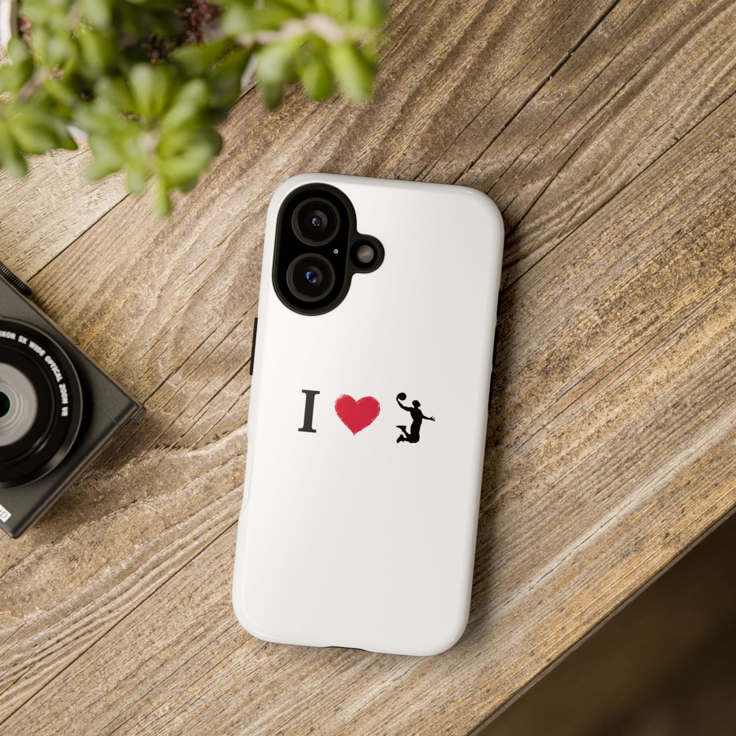 I Love Basketball Phone Case, Sporty Cell Cover, Basketball Gift for Players, Tough Cases, Love for Sports Accessories - TRV