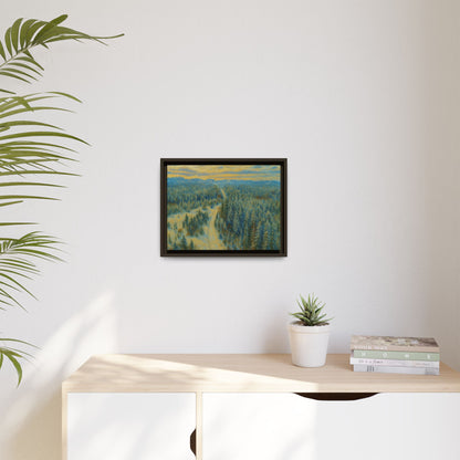 Framed Matte Canvas Art Print, Tranquil Forest Landscape, Home Decor for Nature Lovers, Wall Art for Living Room, Gift for Art Enthusiasts - TRV
