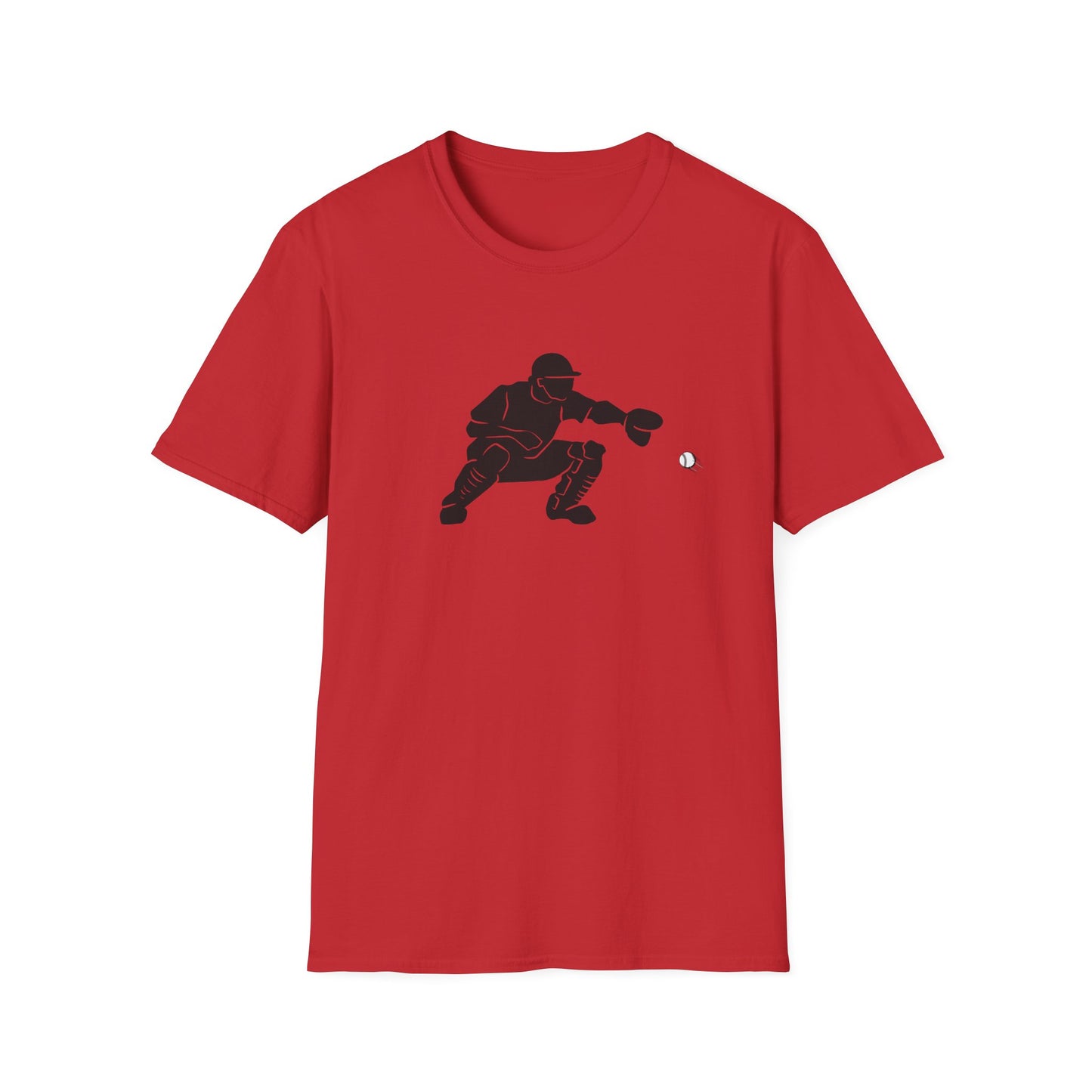 Baseball Catcher Unisex Softstyle T-Shirt, Sports Apparel, Gift for Athletes, Workout Gear, Casual Wear, Special Occasions