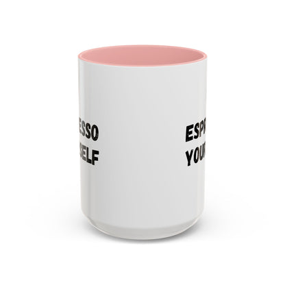 Espresso Yourself Coffee Mug - Fun Black Accented Mug for Coffee Lovers, Great Gift for Birthdays, Christmas, and Housewarming