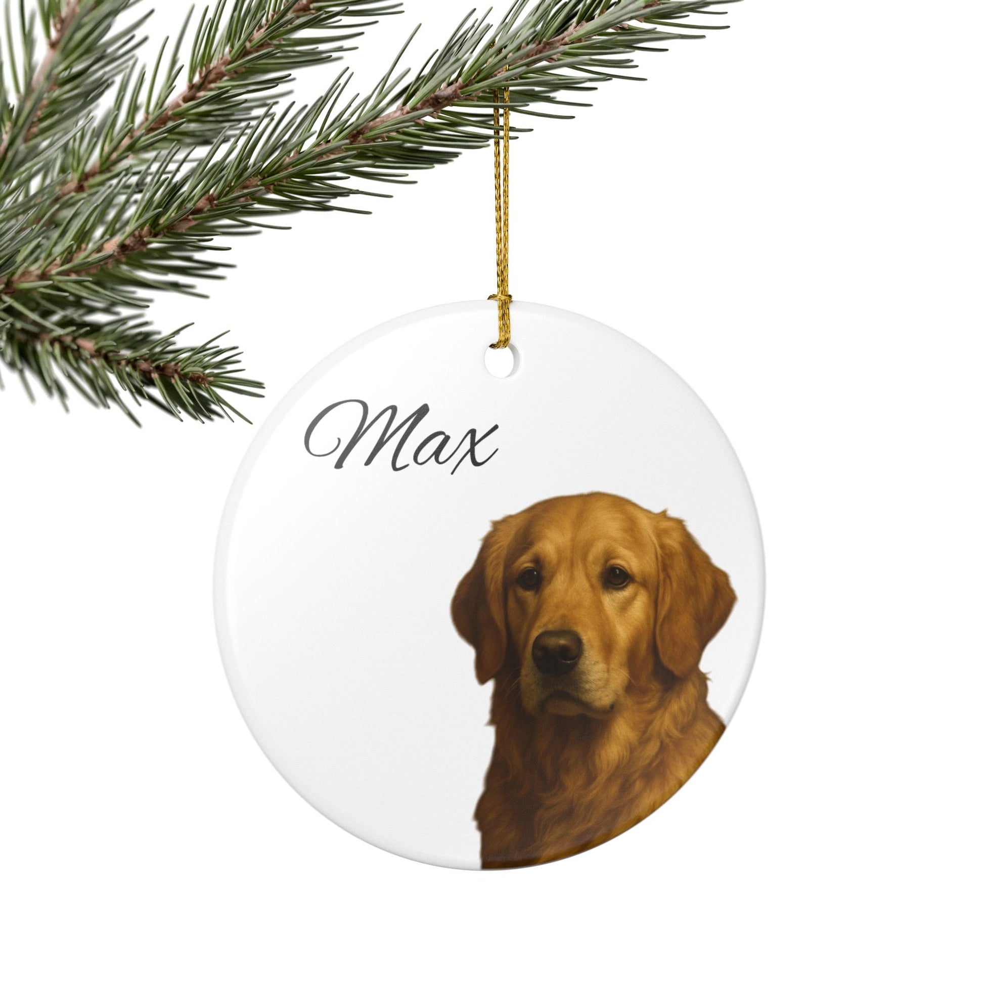 Dog Personalised Ceramic Decoration Ornament, (1pc) - Pet Keepsake for Christmas Tree, Custom Puppy Gift, Unique Dog Lover Decor, - TRV