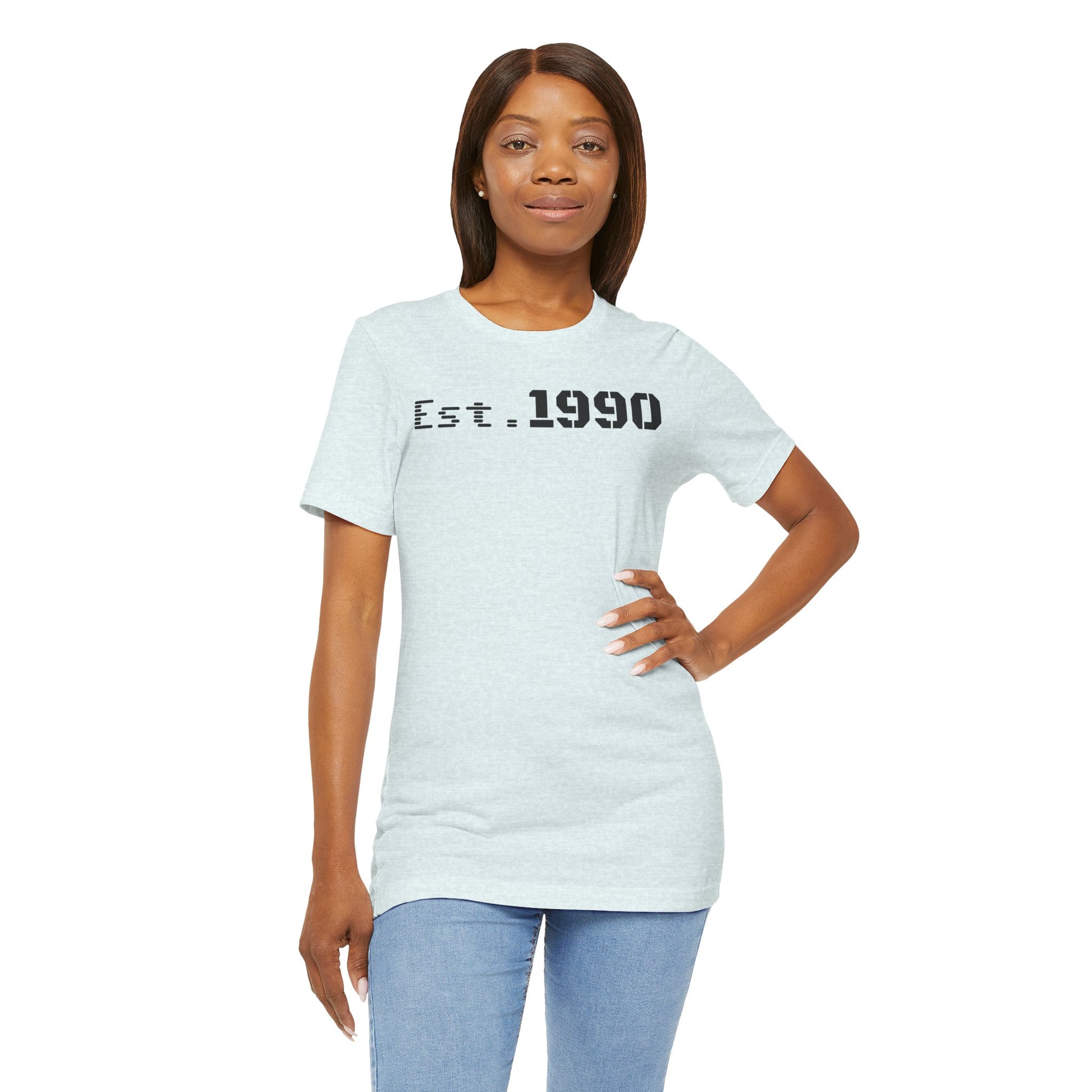 Unisex Est. 1990 Nostalgic Jersey Tee - Perfect Gift, Vintage Style, Retro Fashion, Birthday Celebration, Casual Wear - TRV