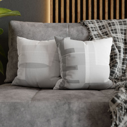 Abstract geometric grid spun polyester pillowcase showcasing modern home decor design with a bold, colorful pattern.