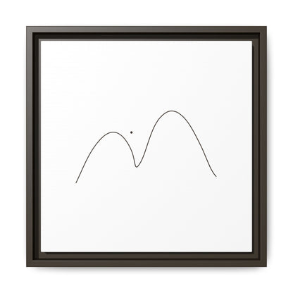 Minimal Line Mountains Matte Canvas Framed