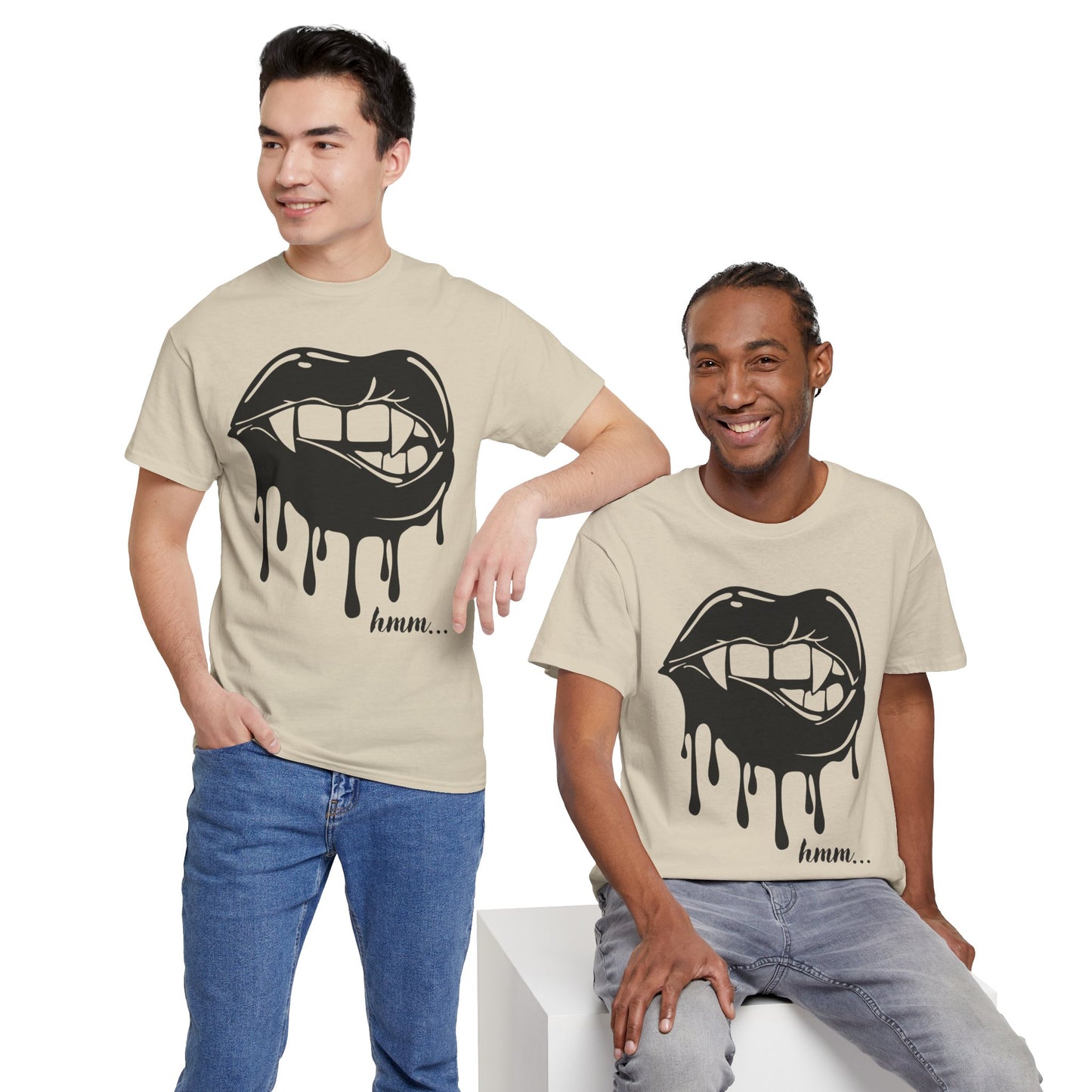 Edgy Graphic Tee - Dripping Lips Design - Unisex Heavy Cotton Tee
