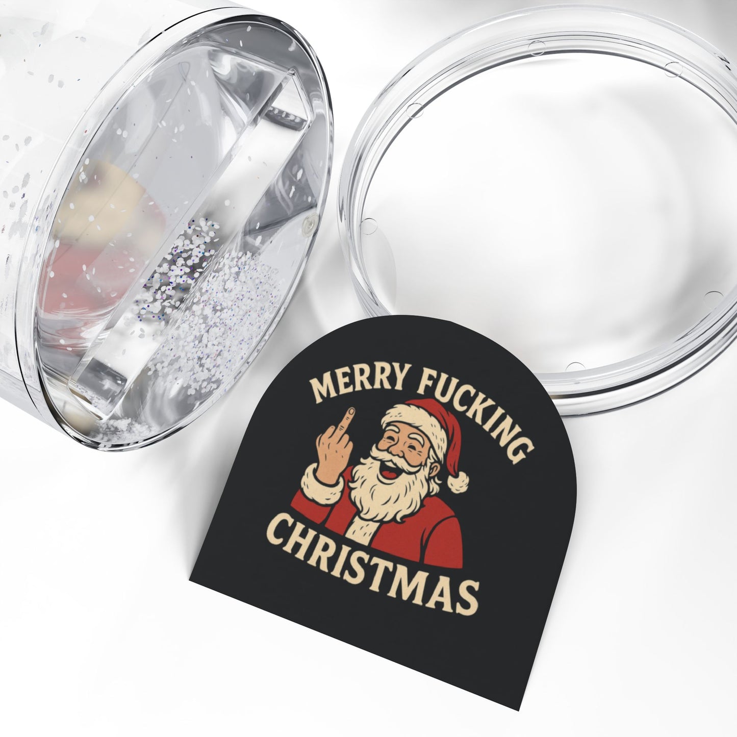 Humorous Christmas Snow Globe, Festive Holiday Décor, Santa Snow Globe, Unique Gift for Friends, Funny Christmas Décor - TRV