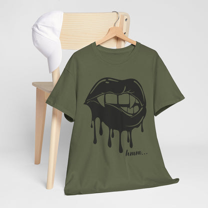 Edgy Graphic Tee - Dripping Lips Design - Unisex Heavy Cotton Tee