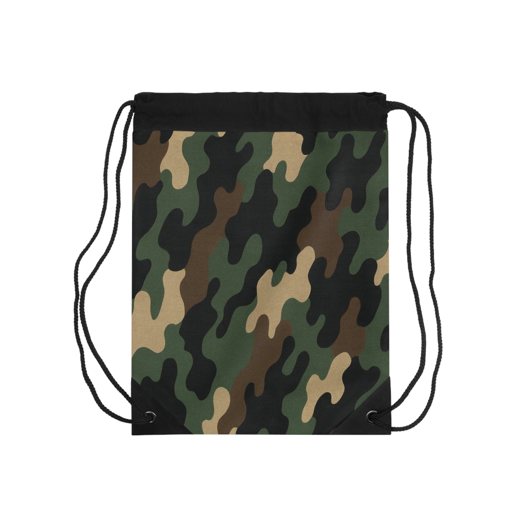Green Camo Drawstring Bag | Woodland Camouflage Gym Sack - TRV