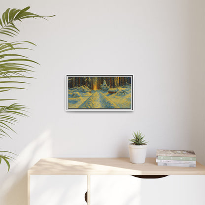 Canvas Art, Winter Landscape Wall Decor, Nature Lovers Gift, Seasonal Decor, Holiday Wall Art, Cozy Home Decoration, Framed Matte Canvas - TRV