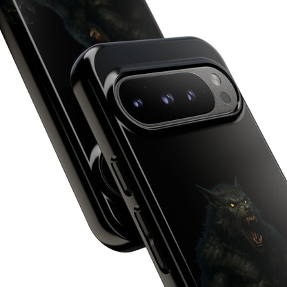 Werewolf Phone Case, Tough Cases, Black Panther Design, Gift for Animal Lovers, Phone Accessories, Fierce Phone Protection - TRV