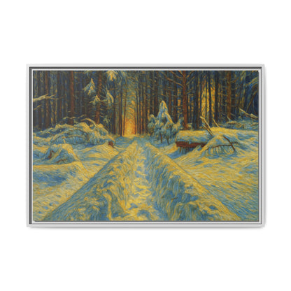 Canvas Art, Winter Landscape Wall Decor, Nature Lovers Gift, Seasonal Decor, Holiday Wall Art, Cozy Home Decoration, Framed Matte Canvas - TRV