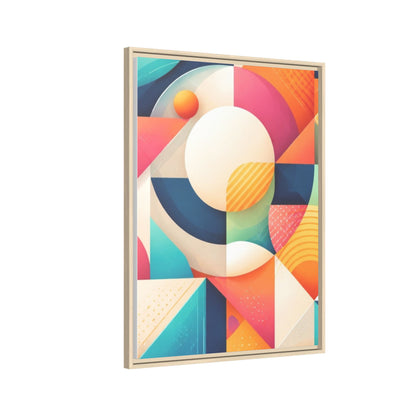 Colorful Geometric Abstract Art Matte Canvas Framed