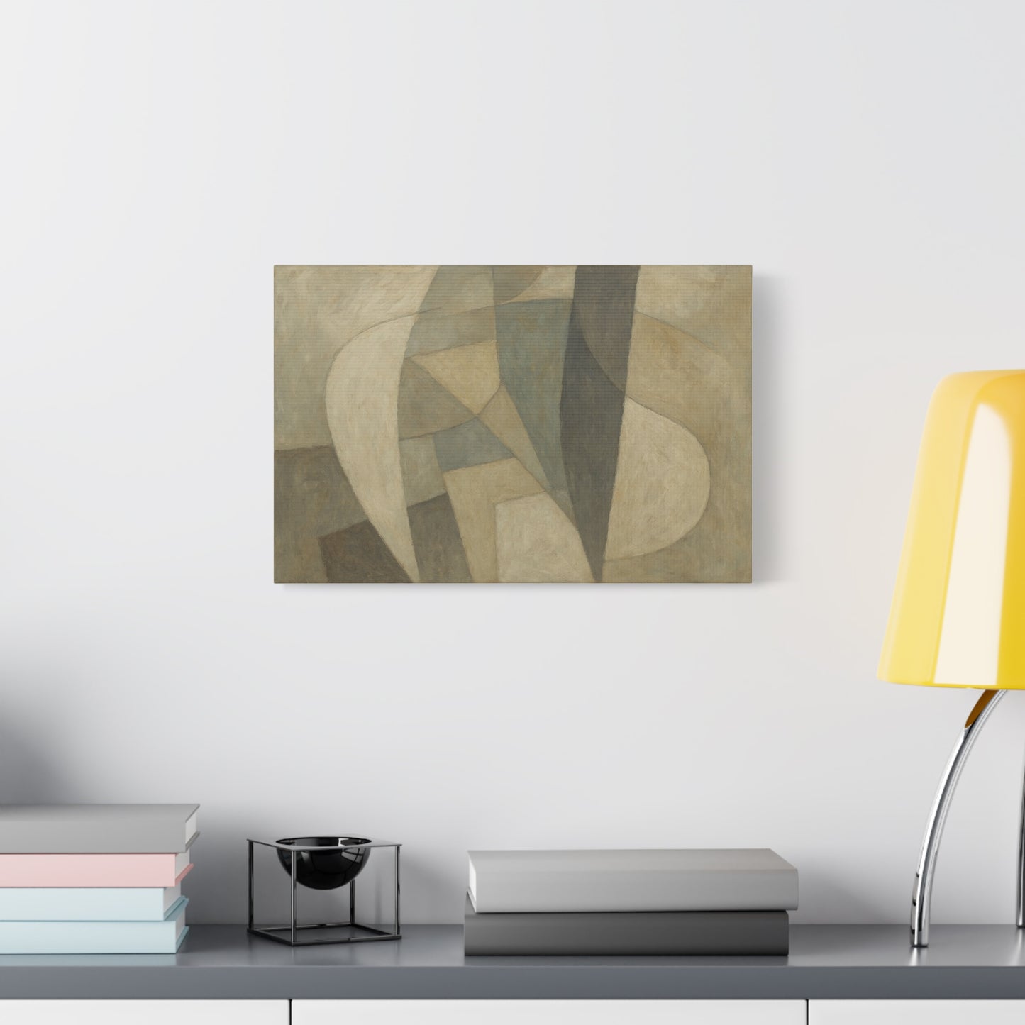 Abstract Neutral Geometric Shapes Matte Canvas - TRV